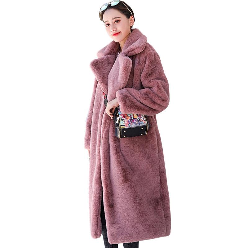 Women's plus cotton warm mink cashmere coat
