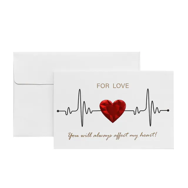 Solid Red Heart Greeting Card with Envelopes Romantic Letter I Love You Forever - Shop at LoveMi