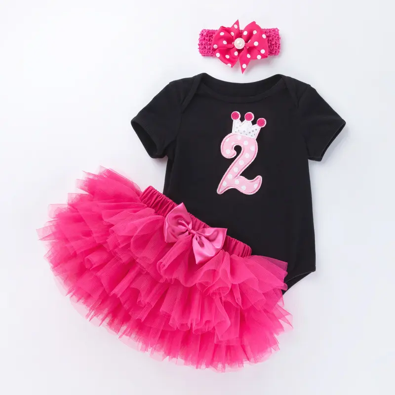 Pure Color Cartoon Short Sleeve Romper Rose Red
