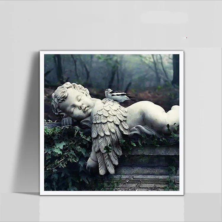 Cute angel sleeping 5D diamond painting full of diamonds DIY children's point diamond cross stitch - Round Drill