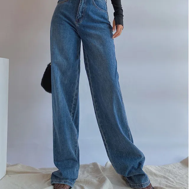 Thin and versatile straight loose drape mopping trousers Dark Blue - Shop at LoveMi