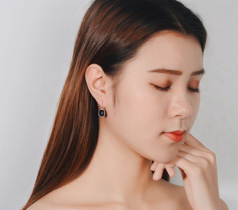 Korean personality simple square women's earrings