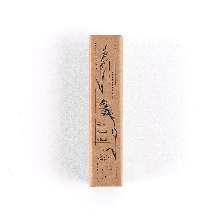 Wooden strip seal creative plant flower pattern hand account