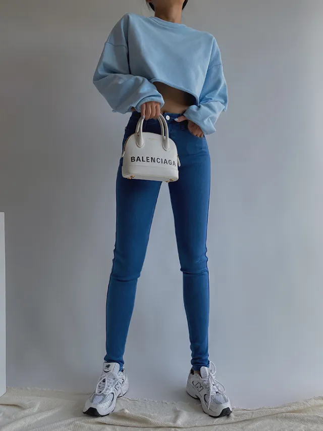 High waisted slim pants that lift buttocks nine minutes In The Blue - Shop at LoveMi