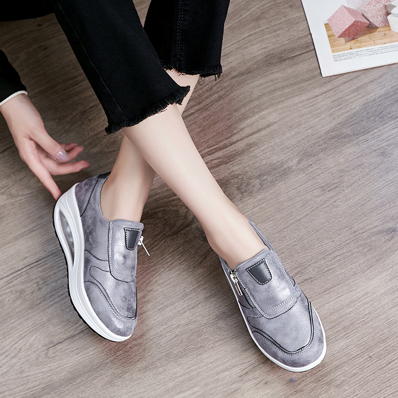 Leather cute waterproof platform shake shoes