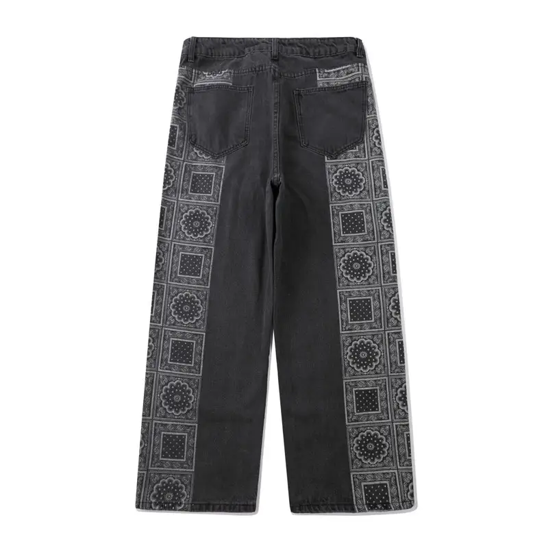 Men's creative printed casual straight-leg pants