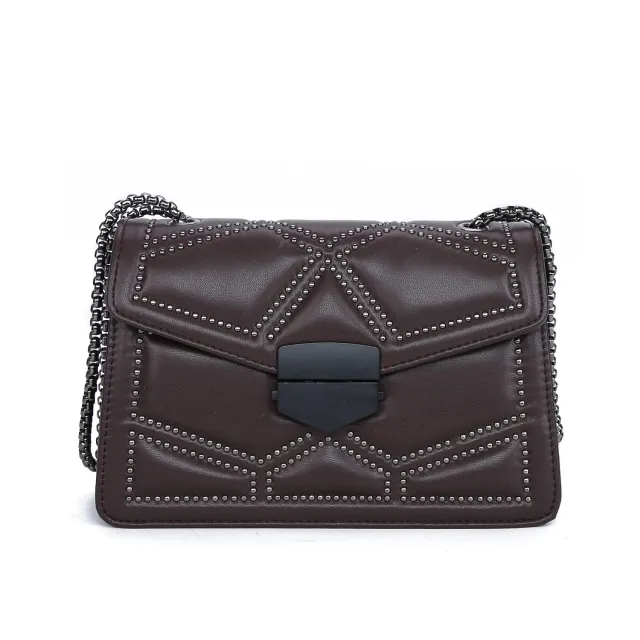 One shoulder messenger small square bag Coffee - Shop at LoveMi