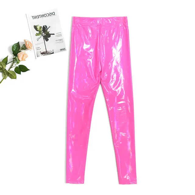 Nightclub trendy women's leather pants and trousers Pink - Shop at LoveMi