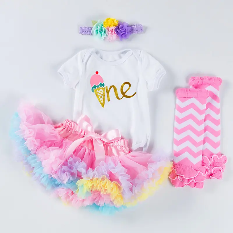 Baby Girl Birthday Dress Alphabet Romper