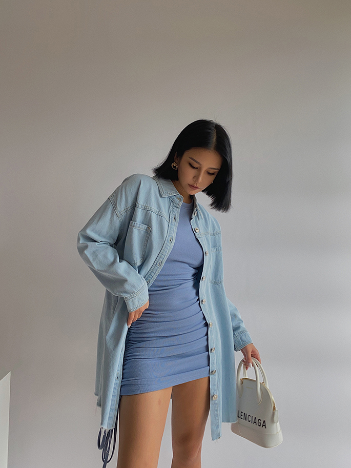 Medium and long design harbour style long sleeve jacket