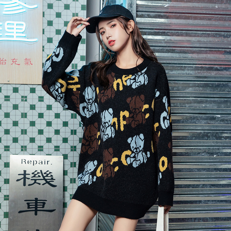 Vintage sweater women's retro Japanese sweater