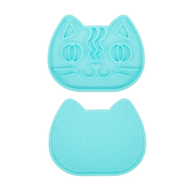 Tongue licking cats and dogs double sided slow food bowl Green - Shop at LoveMi