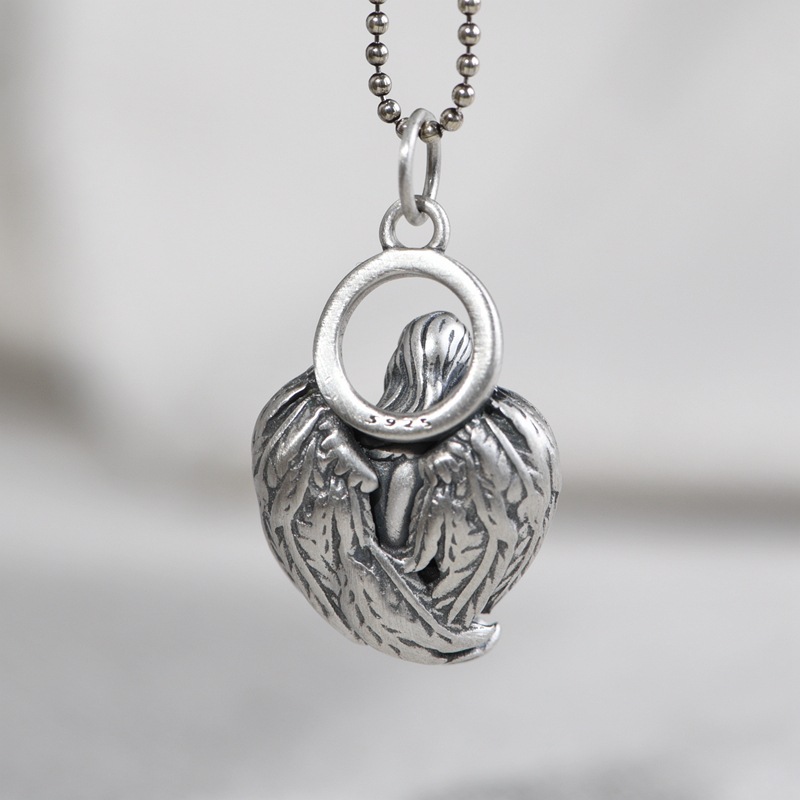 Clavicle Chain Angel Thai Silver Pendant