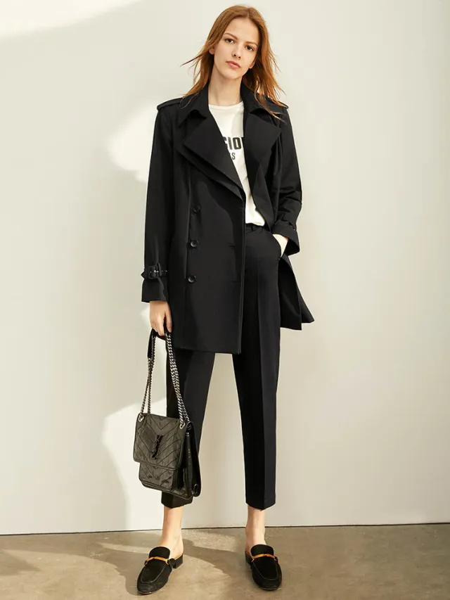 Autumn and winter line carved pants nine point professional casual pants Black - Shop at LoveMi