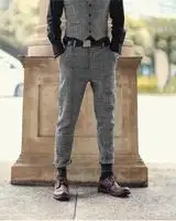 Suit pants plus size fat trend casualMan with little feet