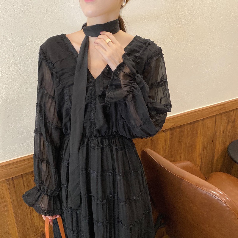 Mid-length V-neck fairy dress women