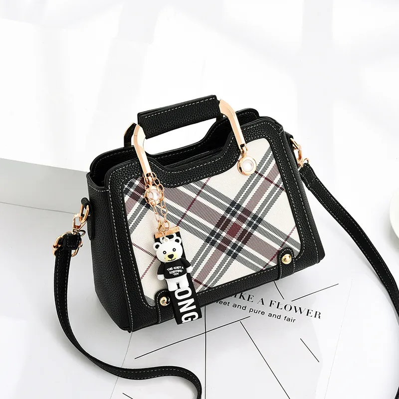 Bag women new trendy messenger bag Net red small square bag - Black