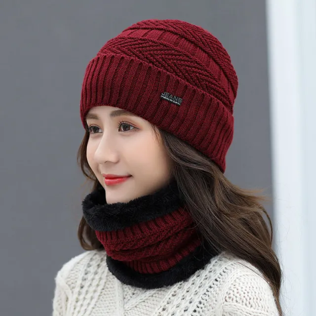 Cold proof knitted hat for cycling in autumn and winter Wine Red - Shop at LoveMi