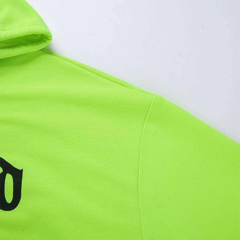 Autumn hedging print street hipster hooded green round neck Korean cotton letters sweater