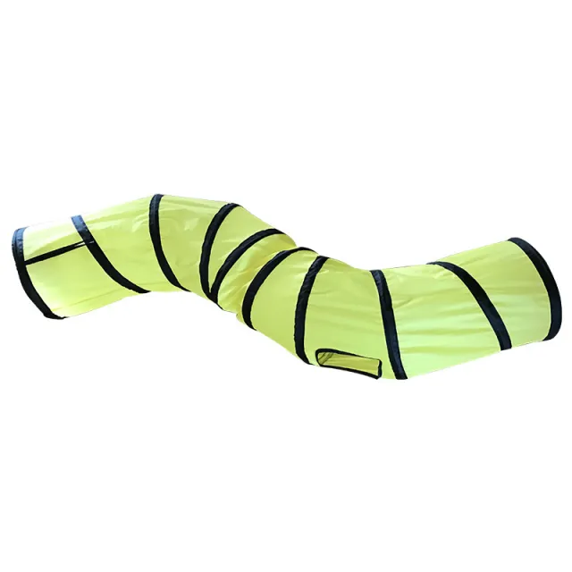 Cat toy S shaped cat tunnel foldable cat tunnel Black Yellow - Shop at LoveMi