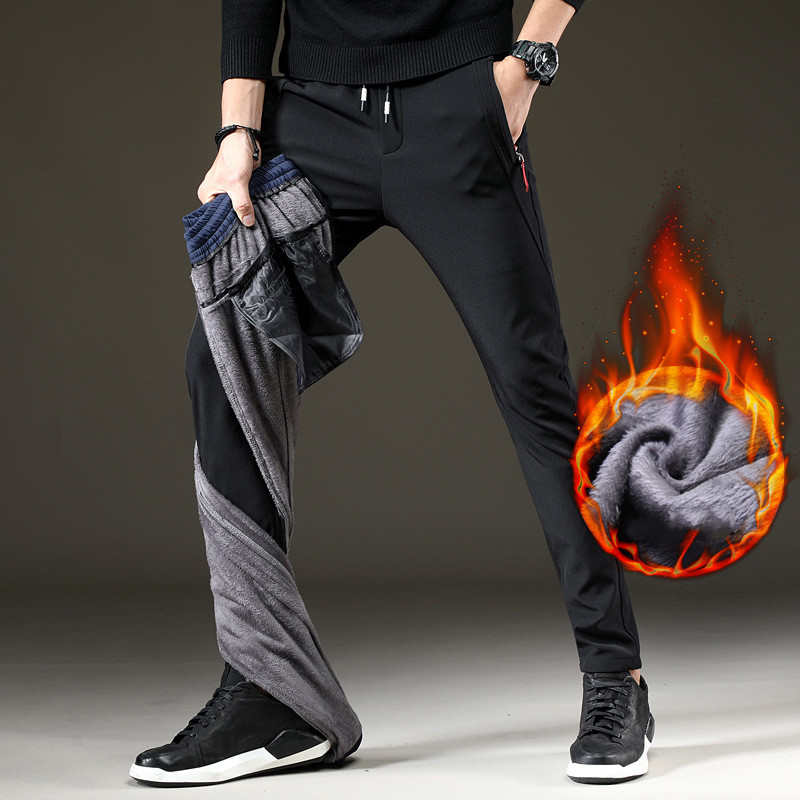 Men's winter velvet warm trousers
