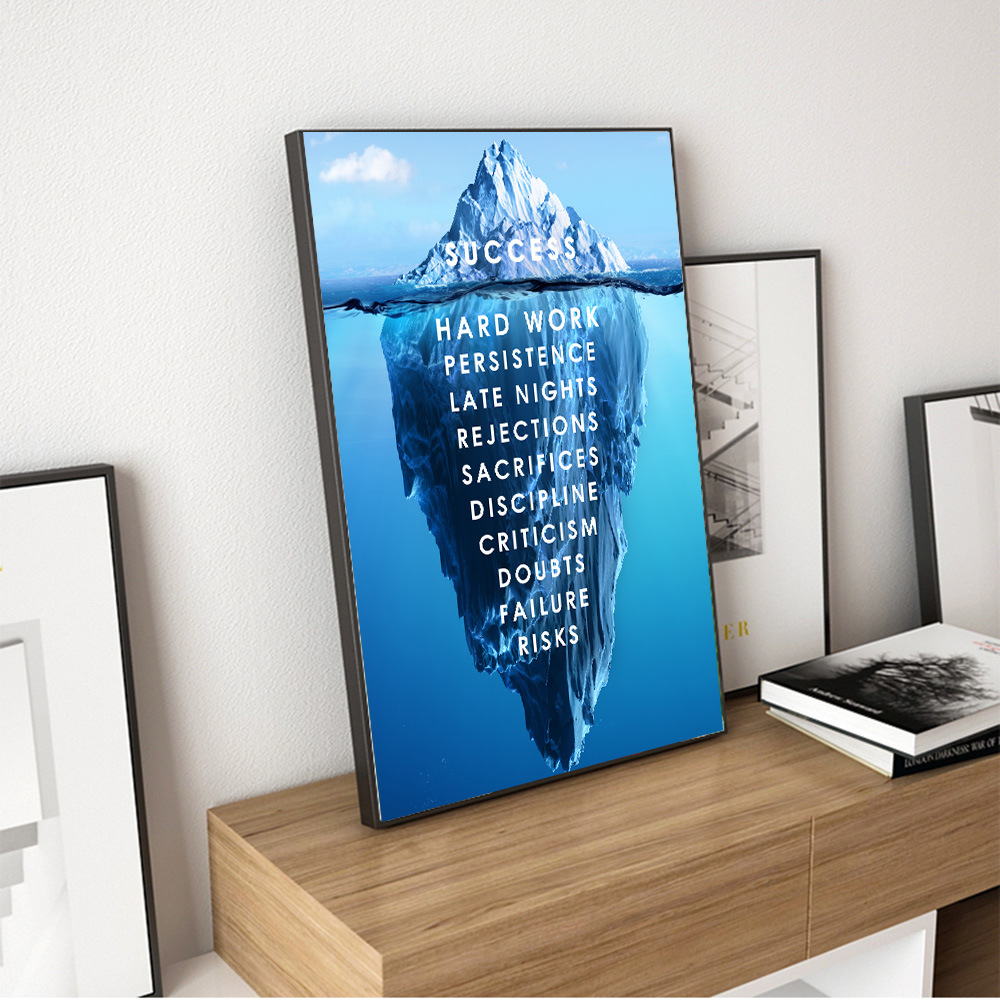 Successful Iceberg English Proverbs Canvas Painting
