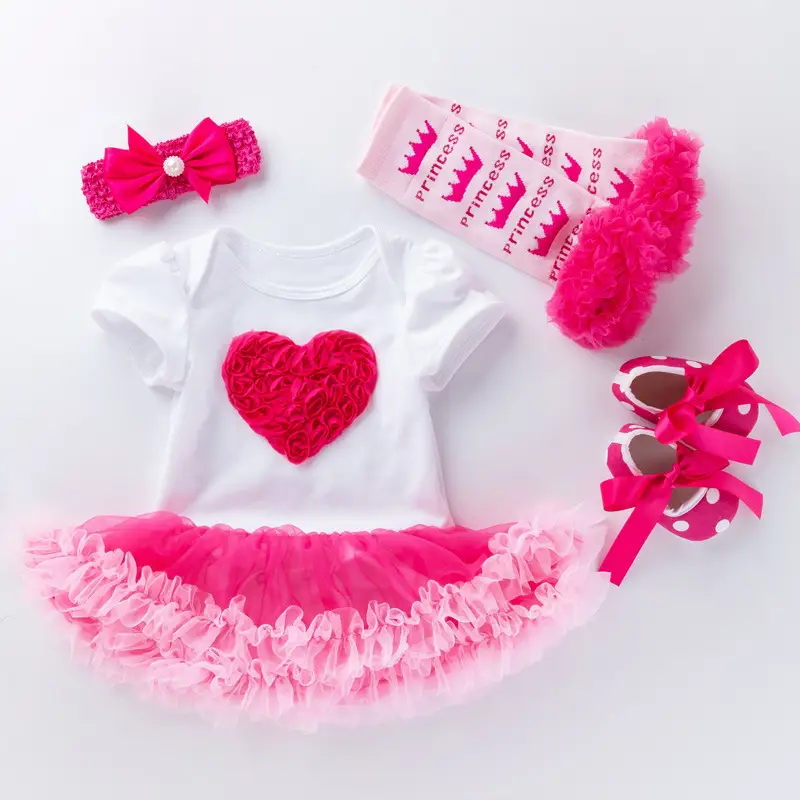 Baby short-sleeved high quality cotton bag fart dress one-piece dress rose red pink romper dress
