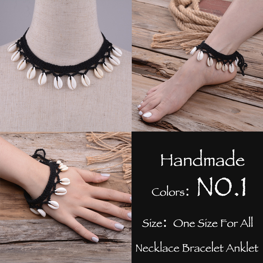 Handmade shell short clavicle necklace