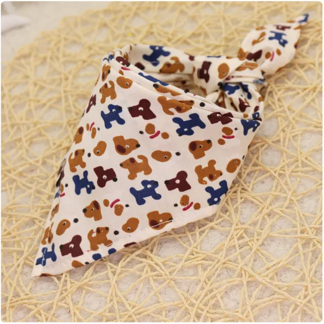 Simple saliva towel cartoon lace cotton triangle scarf 12Coffee Dog - Shop at LoveMi