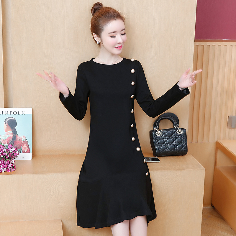 Plus size women's fat sister temperament celebrities cover meat was thin knitted dress