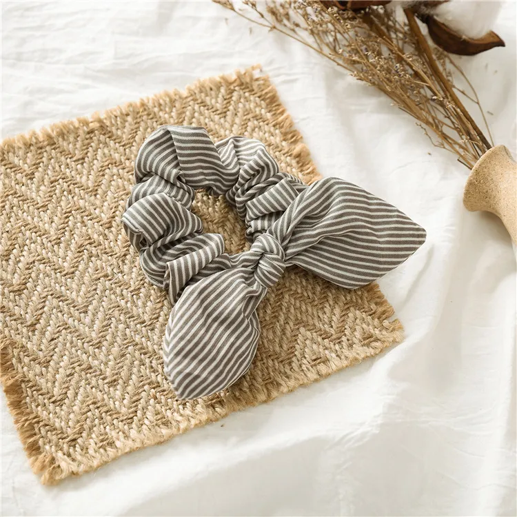 European and American new hair tie knotted rabbit ear headdress - Coffee