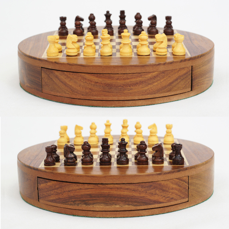 Échecs magnétiques mini — Jeu d'échecs éducatif en bois de rose 3