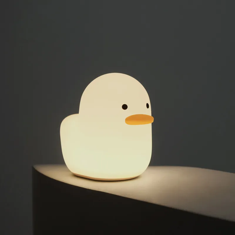Nordic Cute Lovely Cartoon Dull Duck Led Night Light Silicone USB Charging NightLight Holiday Gifts Kids Room Bedside Bedroom – image 5