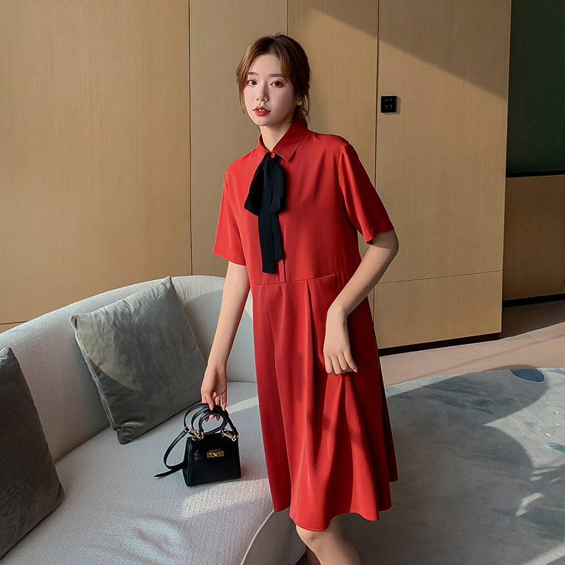 Women's slim casual short sleeve dress