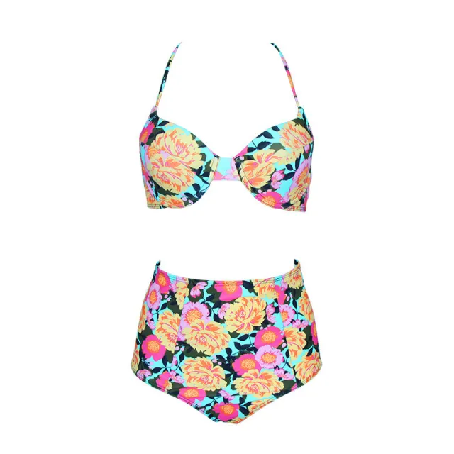 Flower bikini strap solid color hard cover swimsuit Flowers Xl - Shop at LoveMi