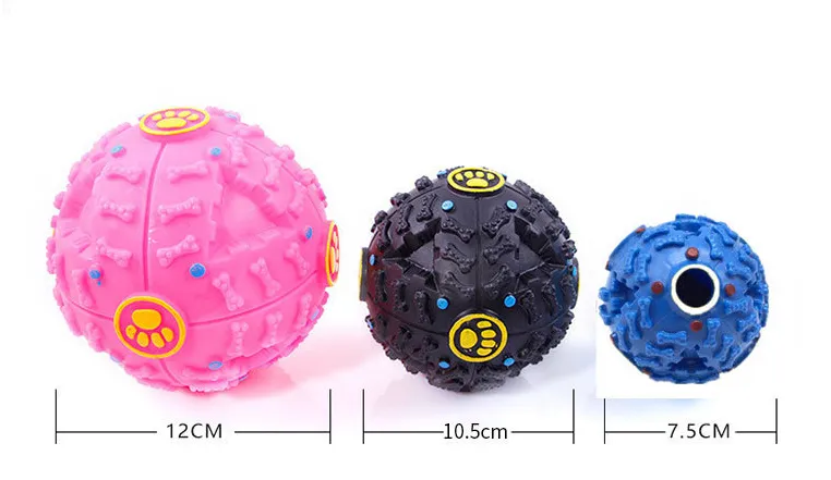 Pet Dog Treat Trainning Chew Sound Food Dispenser Toy Squeaky Giggle Ball – image 3