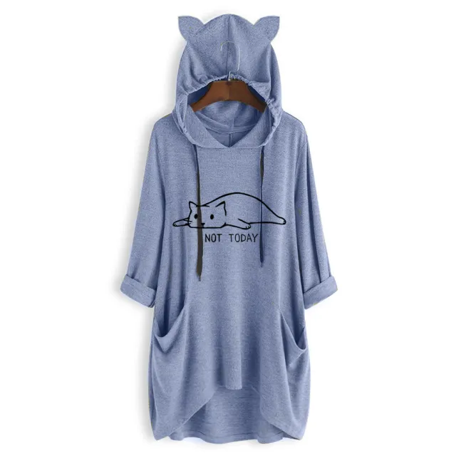 All match hooded women's knitted sweater Blue - Shop at LoveMi