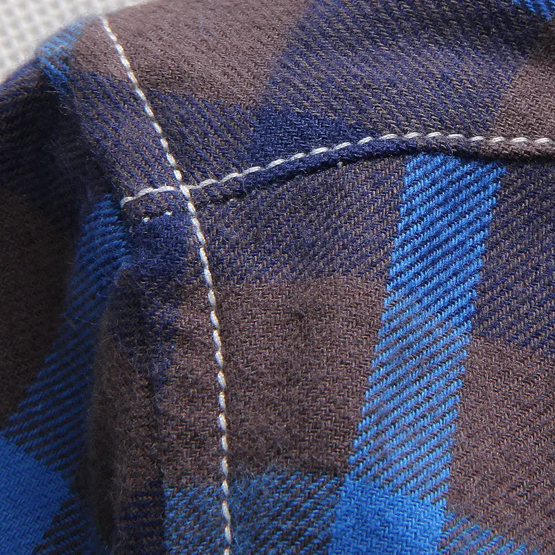 Men's casual plus velvet thick plaid shirt