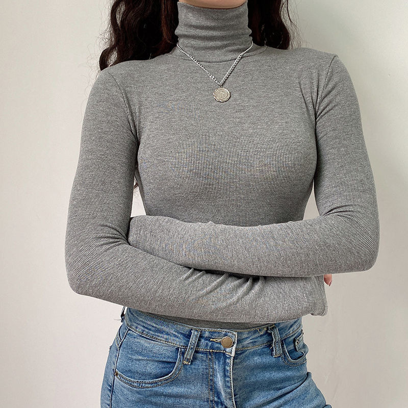 Tight high-neck and fleece long-sleeved bodysuit