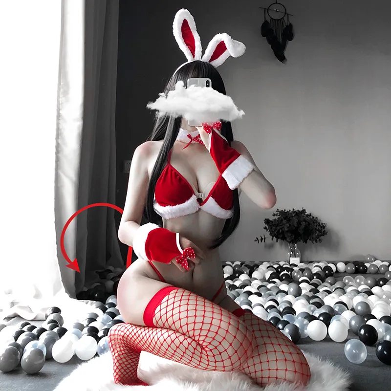 Erotic lingerie sexy Christmas uniform Christmas outfit - Red