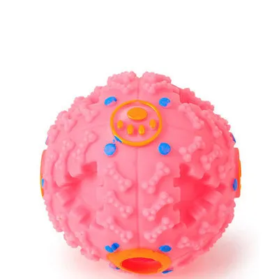 Pet Dog Treat Trainning Chew Sound Food Dispenser Toy Squeaky Giggle Ball Pink - Shop at LoveMi