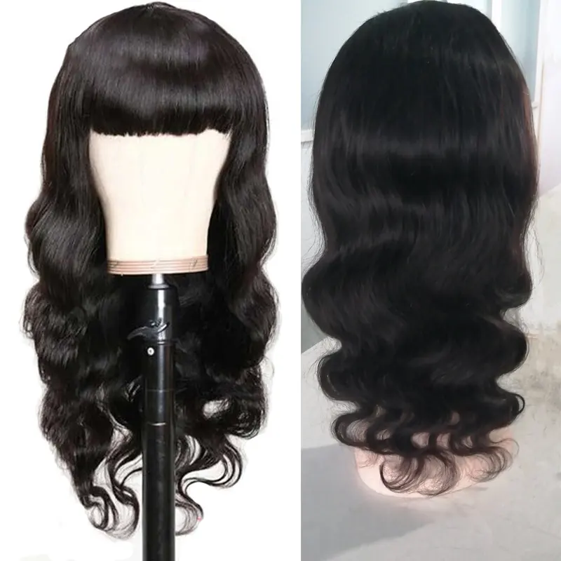 None Lace Wig Human Hair Full Mechanism Headgear