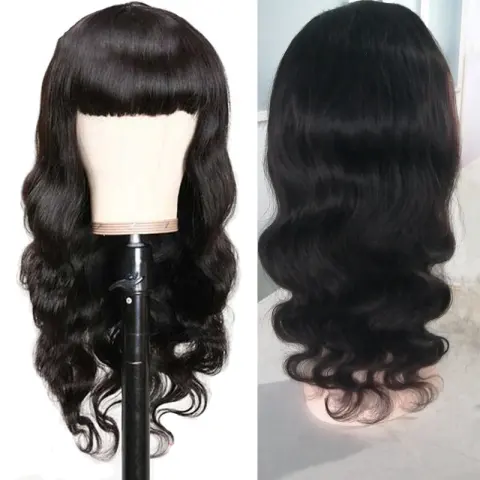 None Lace Wig Human Hair Full Mechanism Headgear