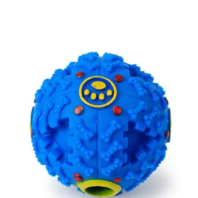 Pet Dog Treat Trainning Chew Sound Food Dispenser Toy Squeaky Giggle Ball Blue - Shop at LoveMi