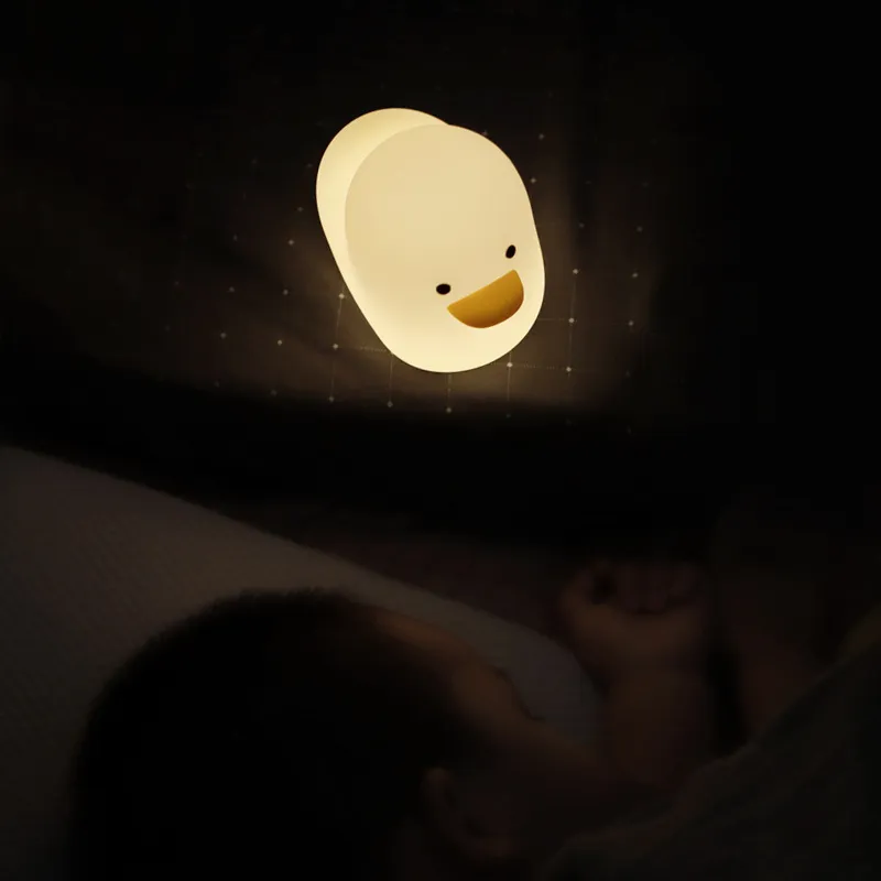 Nordic Cute Lovely Cartoon Dull Duck Led Night Light Silicone USB Charging NightLight Holiday Gifts Kids Room Bedside Bedroom – image 6