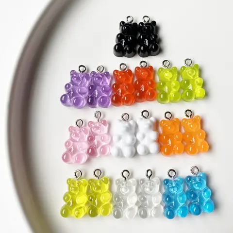 Jelly Color Bear Earrings Pendant