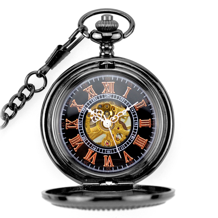 Flip Openwork Pocket Watch Necklace