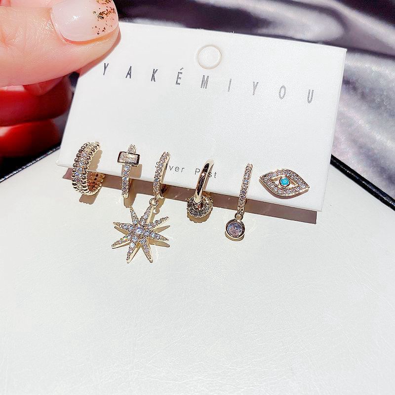 Exquisite zircon micro-inlaid flag earrings