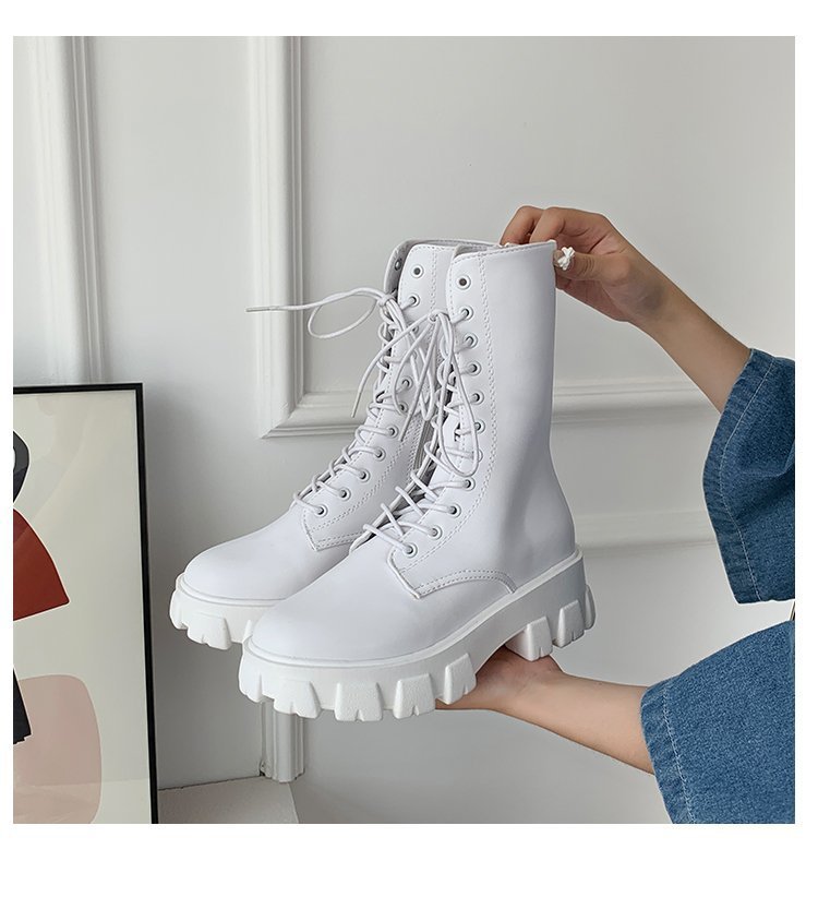 Zippered heightened platform Martin boots