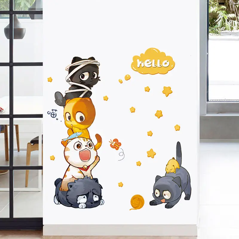 Kitchen personality cute cartoon Japanese refrigerator stickers